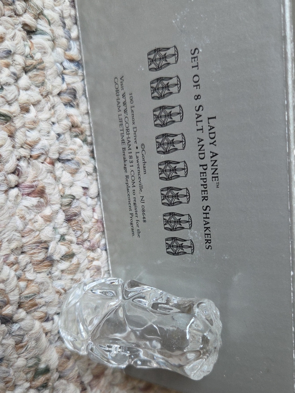 Gorham Crystal Salt And Pepper Shakers